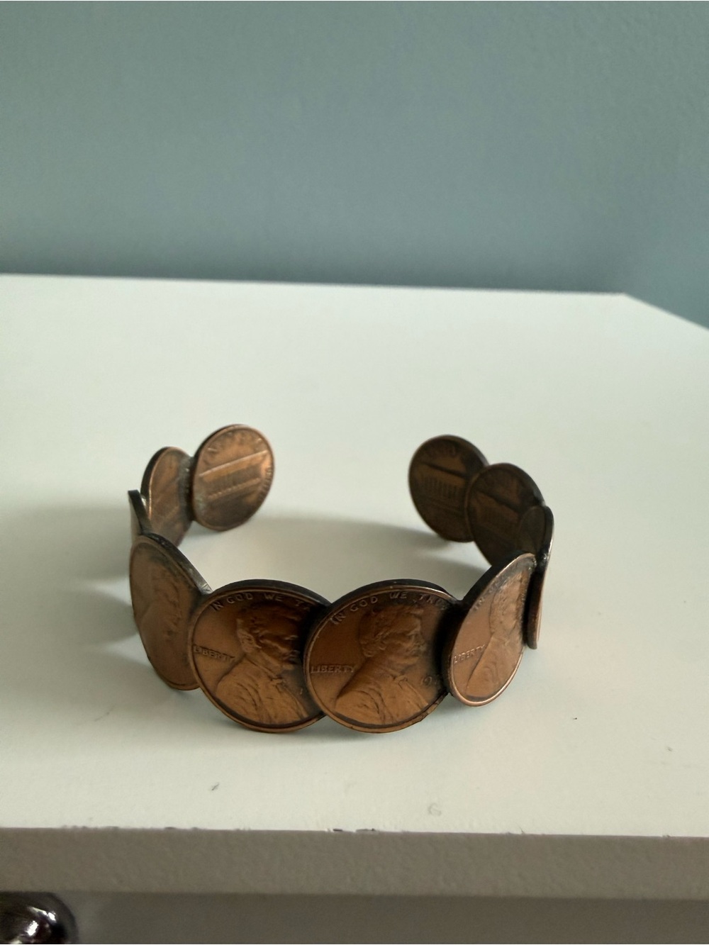 Vintage 1975 Copper Penny Cuff Bracelet